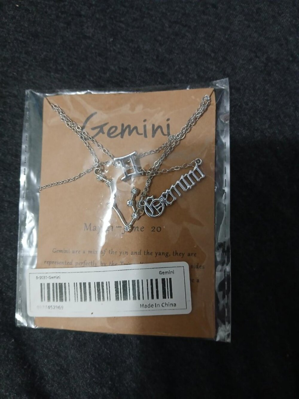 Gemini Zodiac Necklace Set - 3 Pack, New
